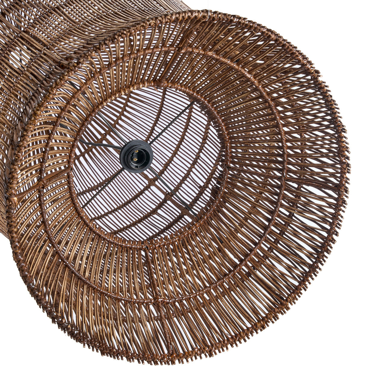 Bazar Bizar Antwerp De gevlochten belvormige hanglamp - Donker walnoot - XL