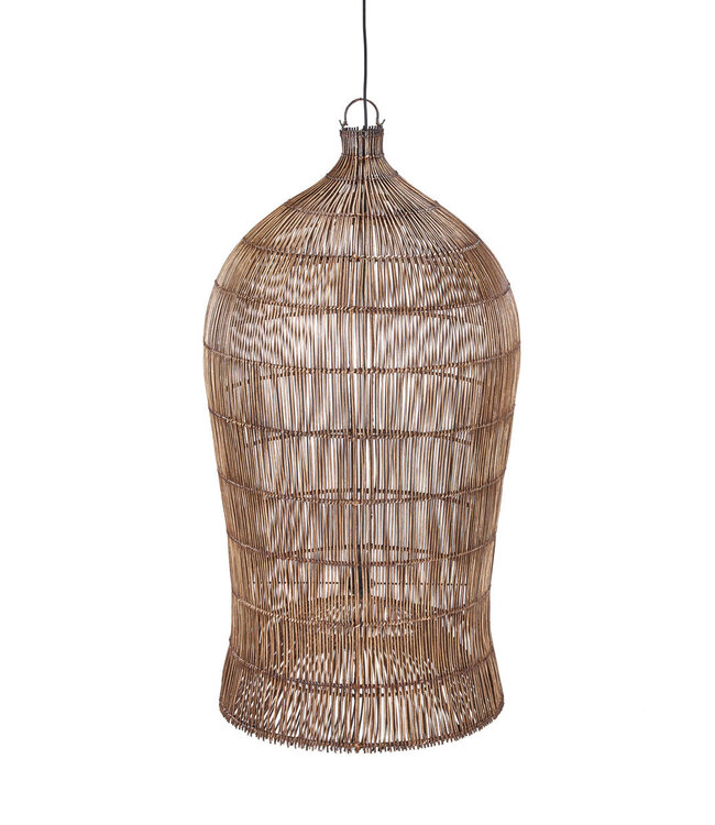 Bazar Bizar Antwerp De gevlochten belvormige hanglamp - Donker walnoot - XL