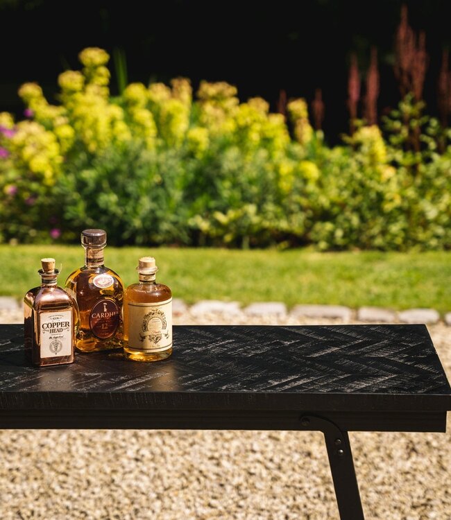 Bazar Bizar Antwerp Visgraat Hoge Tafel - Zwart - 140 cm