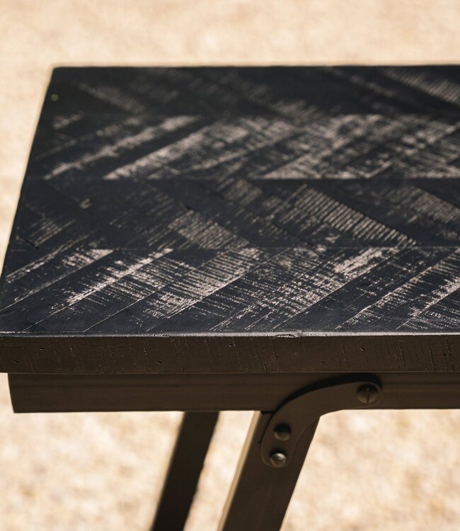 Bazar Bizar Antwerp Visgraat Hoge Tafel - Zwart - 140 cm