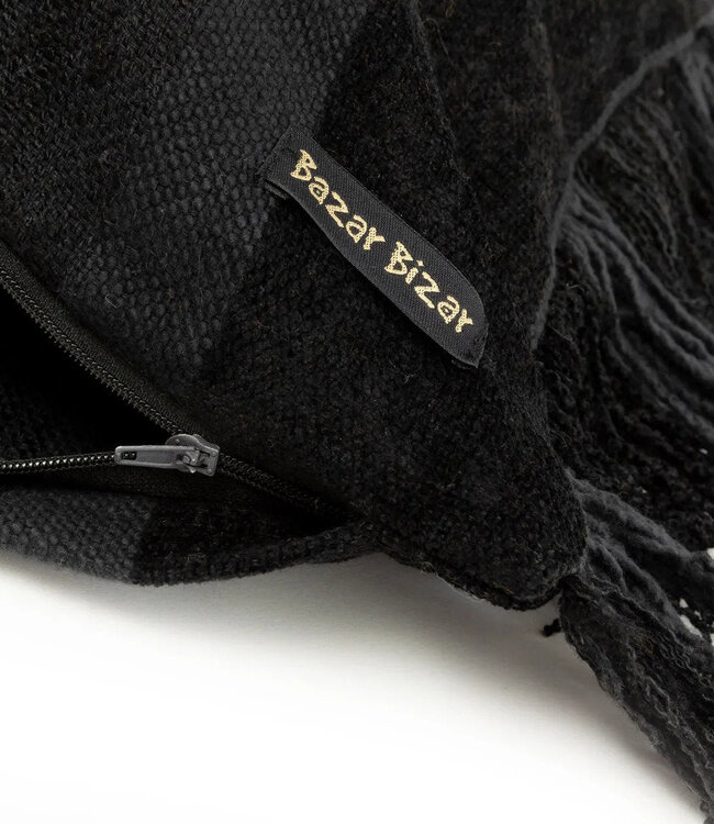 Bazar Bizar Antwerp The Oh My Gee Cushion Cover - Black Velvet - 30x50