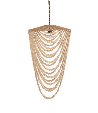 Bazar Bizar Antwerp Hanglamp Natuurlijk Hout - IJzer Indonesië - L