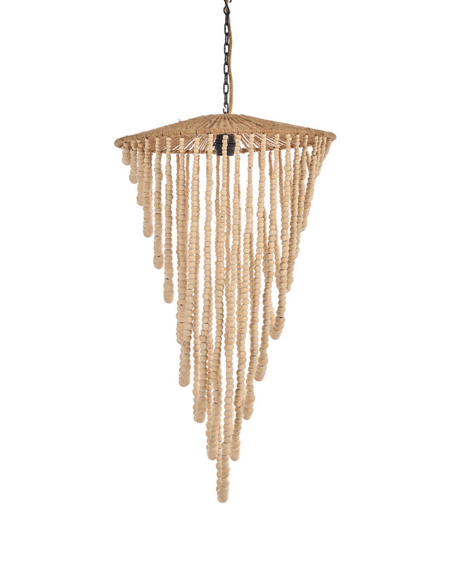 Bazar Bizar Antwerp Hanglamp Natuurlijk Hout - IJzer Indonesië - L