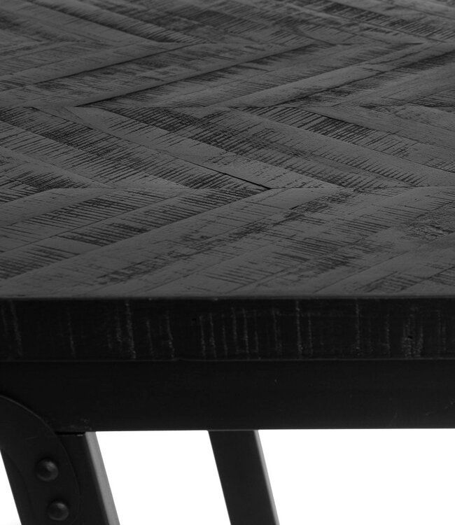 Bazar Bizar Antwerp Visgraat Hoge Tafel - Zwart - 140 cm