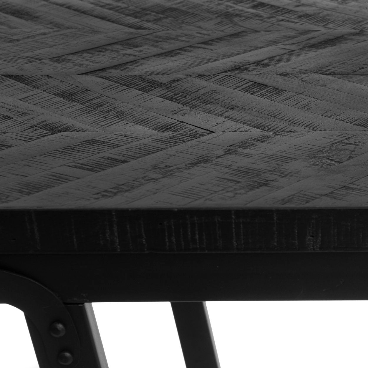 Bazar Bizar Antwerp Visgraat Hoge Tafel - Zwart - 140 cm