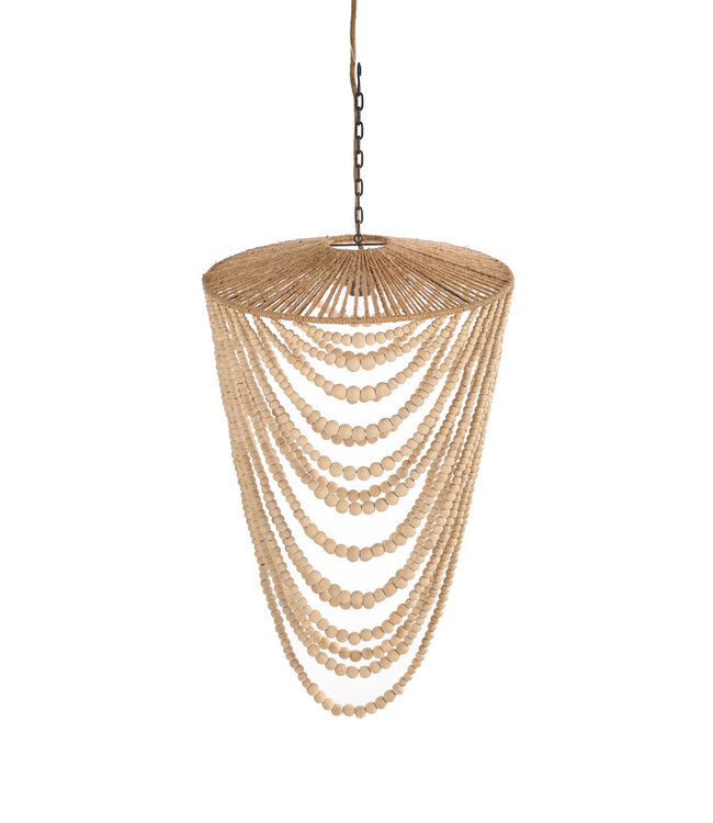 Bazar Bizar Antwerp Hanglamp Natuurlijk Hout - IJzer Indonesië - L