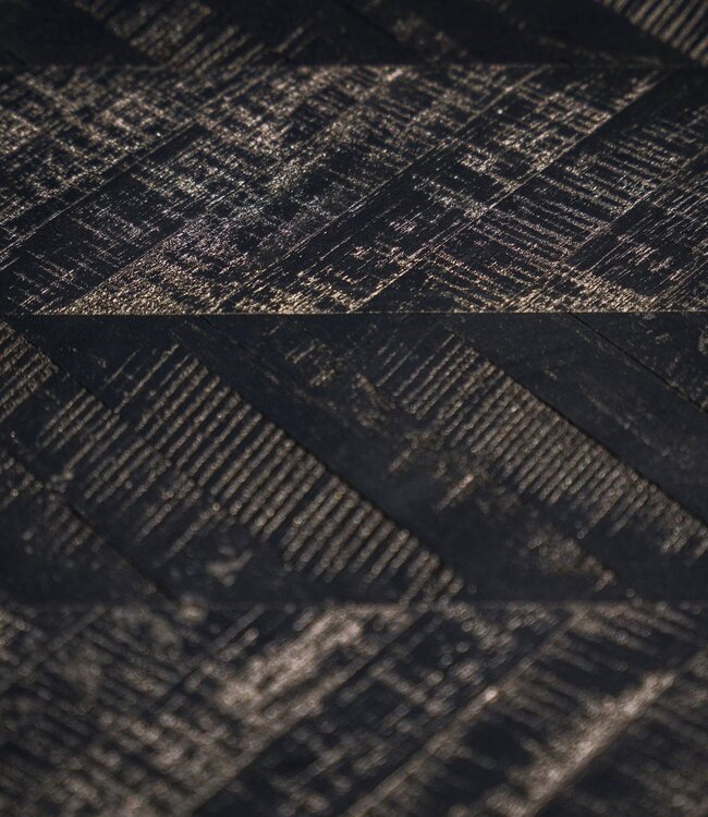 Bazar Bizar Antwerp Visgraat Hoge Tafel - Zwart - 140 cm