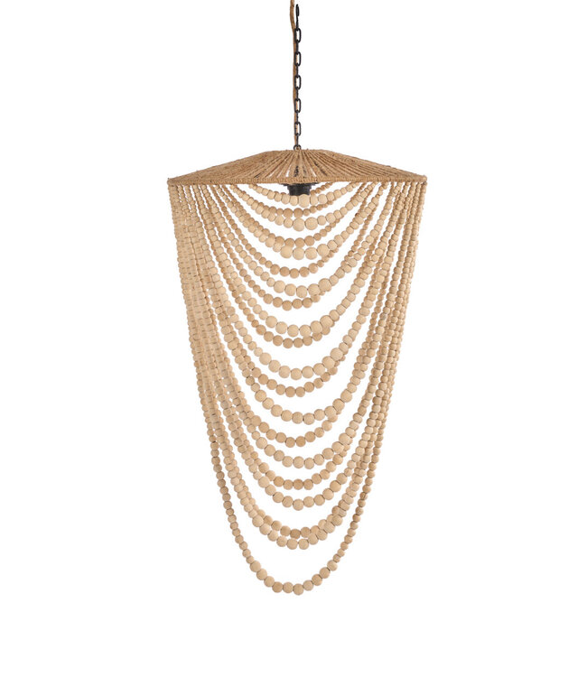 Bazar Bizar Antwerp Hanglamp Natuurlijk Hout - IJzer Indonesië - L