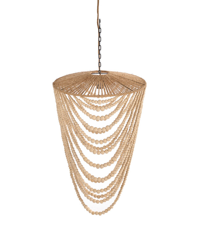 Bazar Bizar Antwerp Hanglamp Natuurlijk Hout - IJzer Indonesië - L