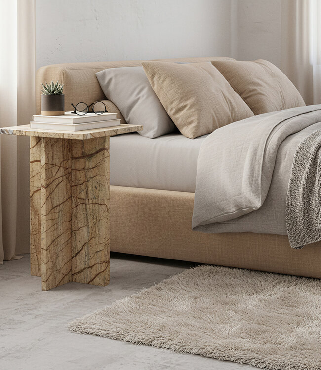 Raw Materials Amsterdam Seoel Marmeren Bijzettafel | Bizar | 35x35x50 cm