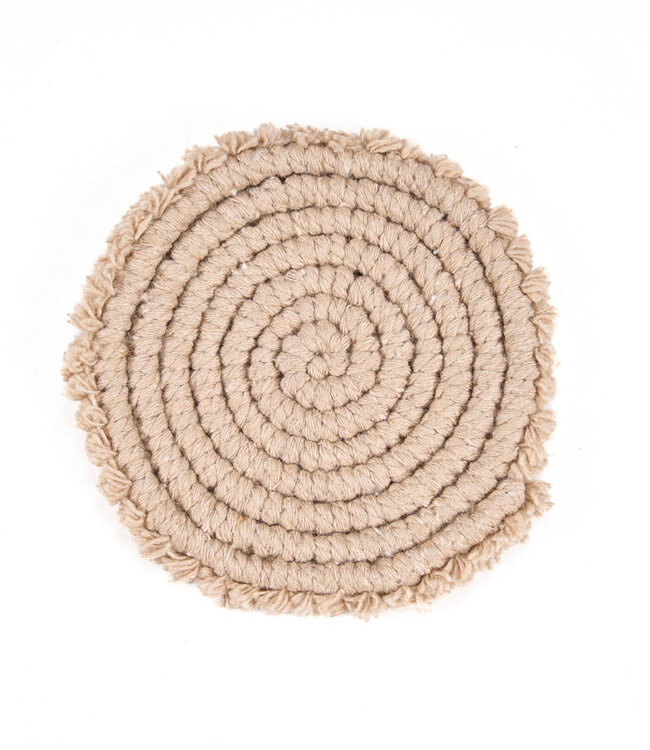 Bazar Bizar Antwerp De katoenen onderzetter - beige - H1 x B12 cm