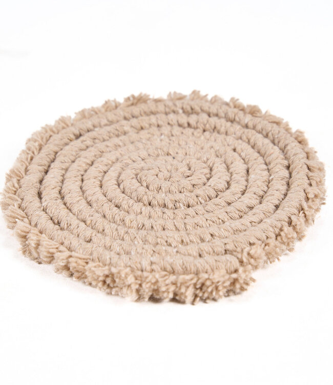 Bazar Bizar Antwerp De katoenen onderzetter - beige - H1 x B12 cm