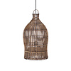 De geweven bel-hanglamp - Donker walnoot - S