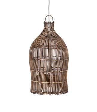 Bazar Bizar Antwerp De geweven bel-hanglamp - Donker walnoot - S