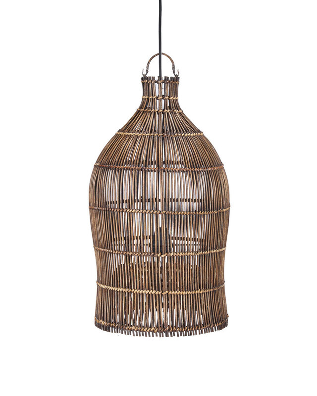 Bazar Bizar Antwerp De geweven bel-hanglamp - Donker walnoot - S