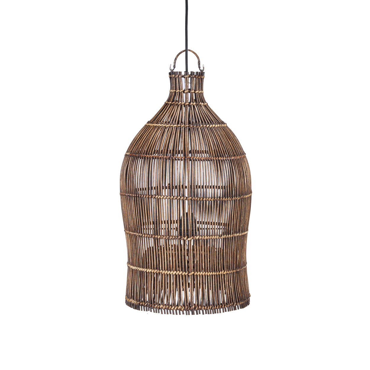 Bazar Bizar Antwerp De geweven bel-hanglamp - Donker walnoot - S
