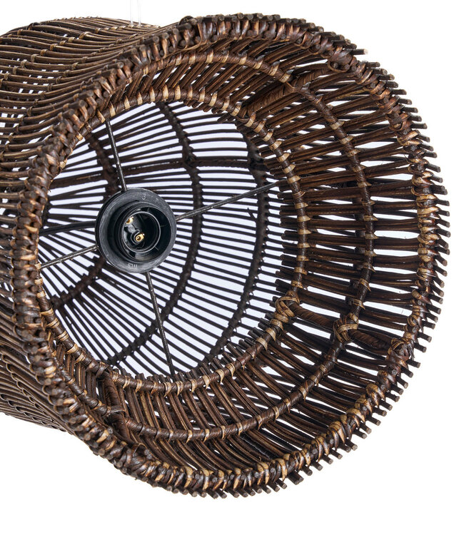 Bazar Bizar Antwerp De geweven bel-hanglamp - Donker walnoot - S