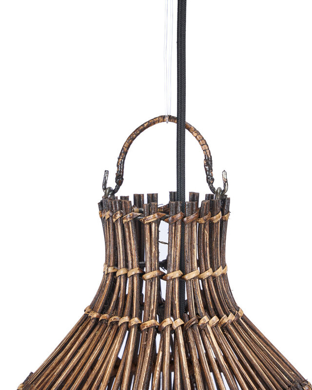 Bazar Bizar Antwerp De geweven bel-hanglamp - Donker walnoot - S