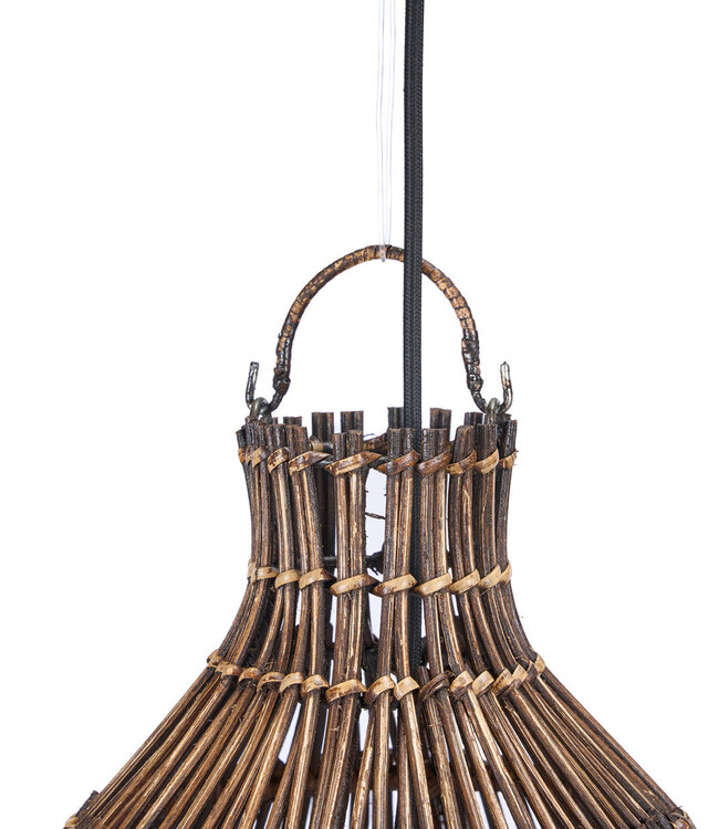 Bazar Bizar Antwerp De geweven bel-hanglamp - Donker walnoot - S