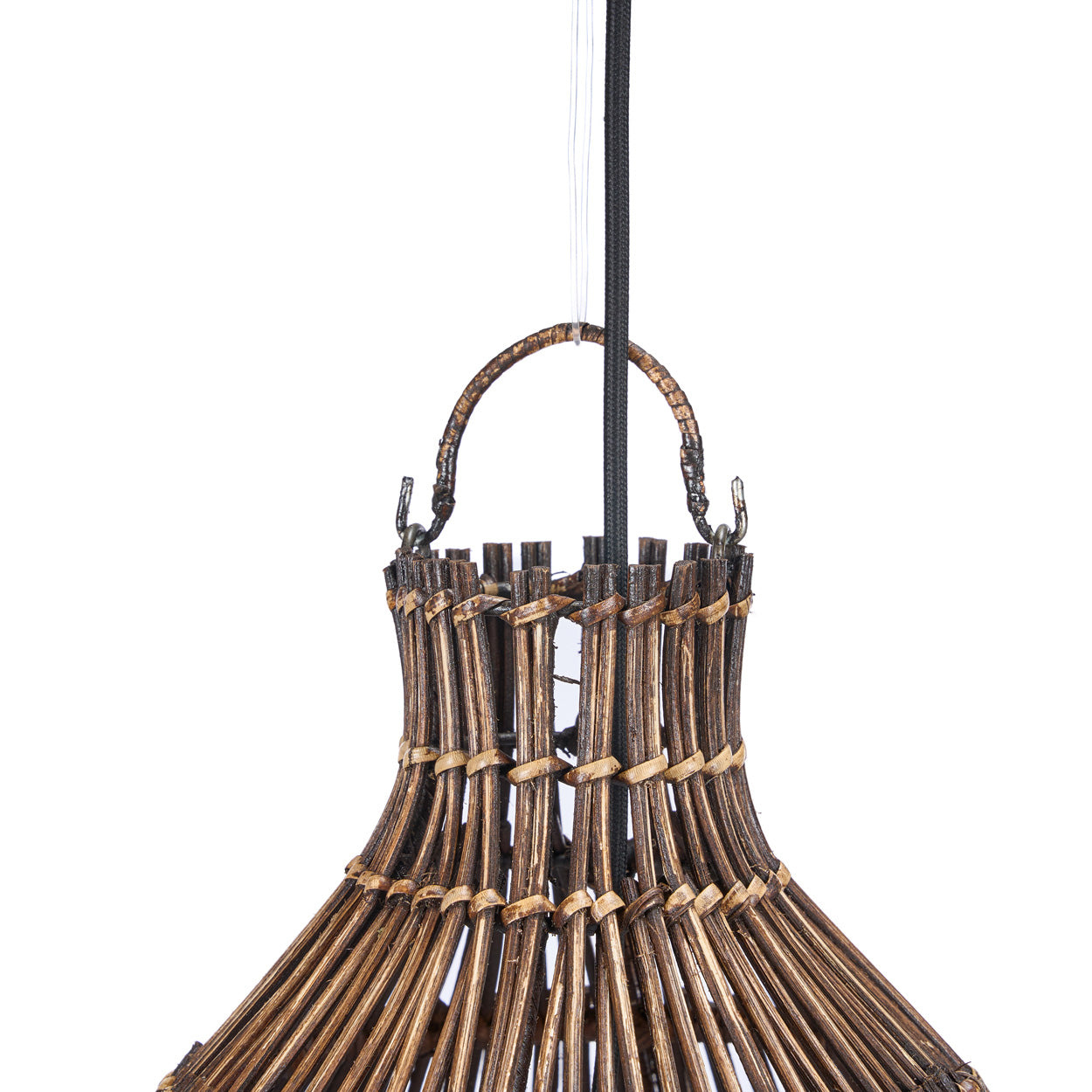 Bazar Bizar Antwerp De geweven bel-hanglamp - Donker walnoot - S