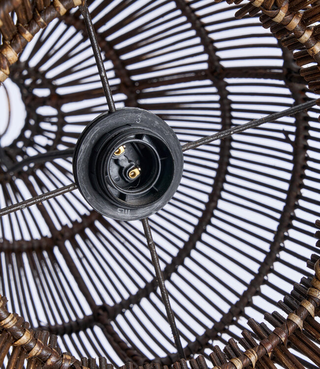 Bazar Bizar Antwerp De geweven bel-hanglamp - Donker walnoot - S