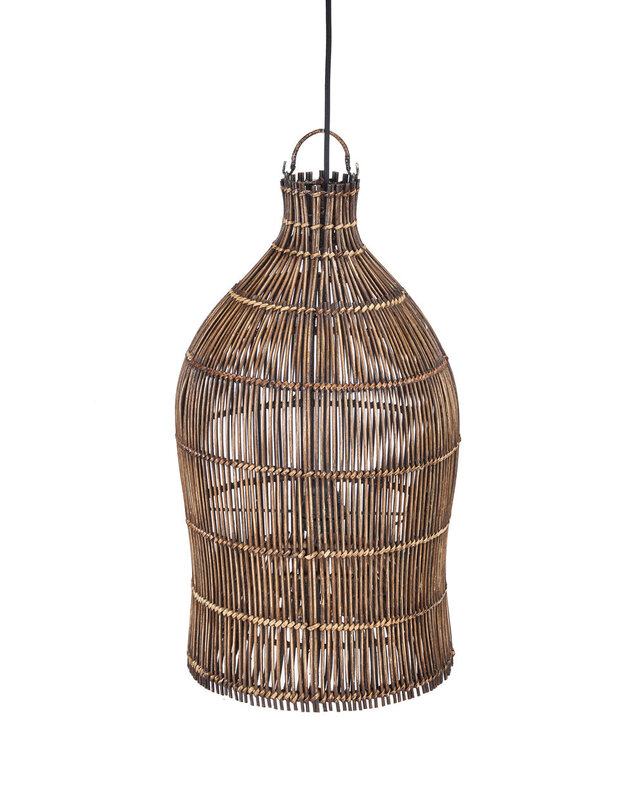Bazar Bizar Antwerp De geweven bel-hanglamp - Donker walnoot - S