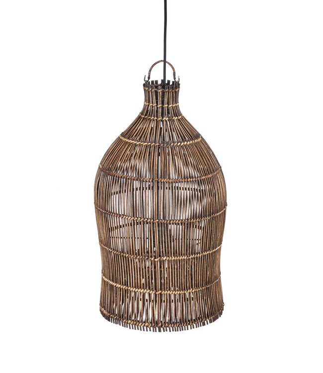 Bazar Bizar Antwerp De geweven bel-hanglamp - Donker walnoot - S