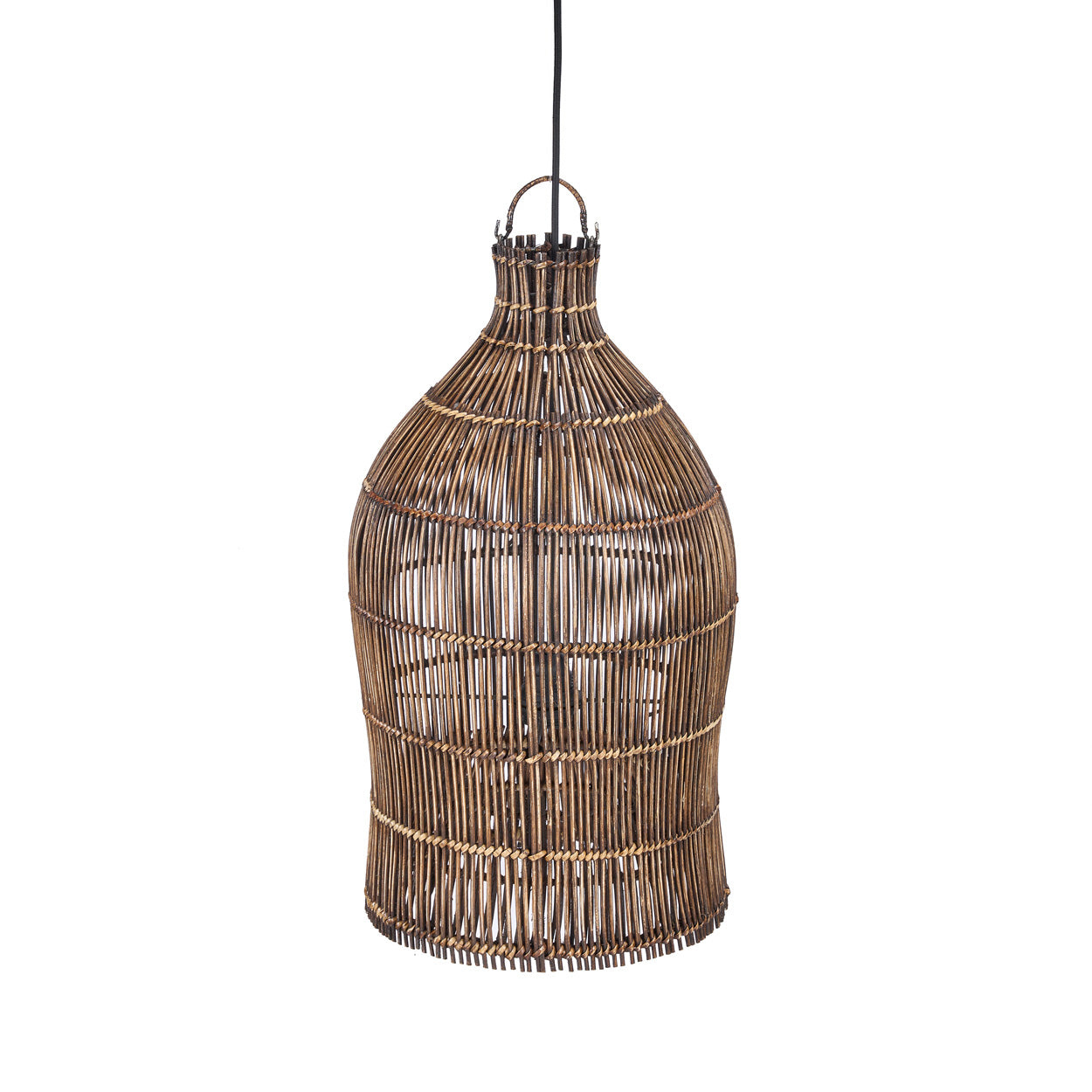 Bazar Bizar Antwerp De geweven bel-hanglamp - Donker walnoot - S