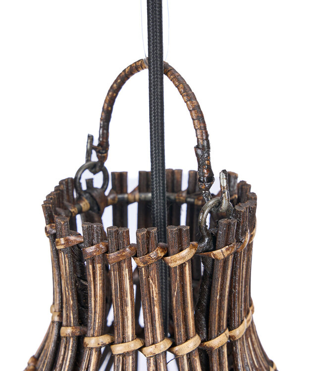 Bazar Bizar Antwerp De geweven bel-hanglamp - Donker walnoot - S