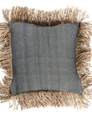 Bazar Bizar Antwerp De Cotton Bonita kussenhoes - natuurlijk zwart - 40x40