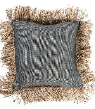 Bazar Bizar Antwerp De Cotton Bonita kussenhoes - natuurlijk zwart - 40x40