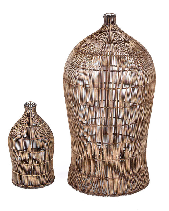 Bazar Bizar Antwerp De geweven bel-hanglamp - Donker walnoot - S