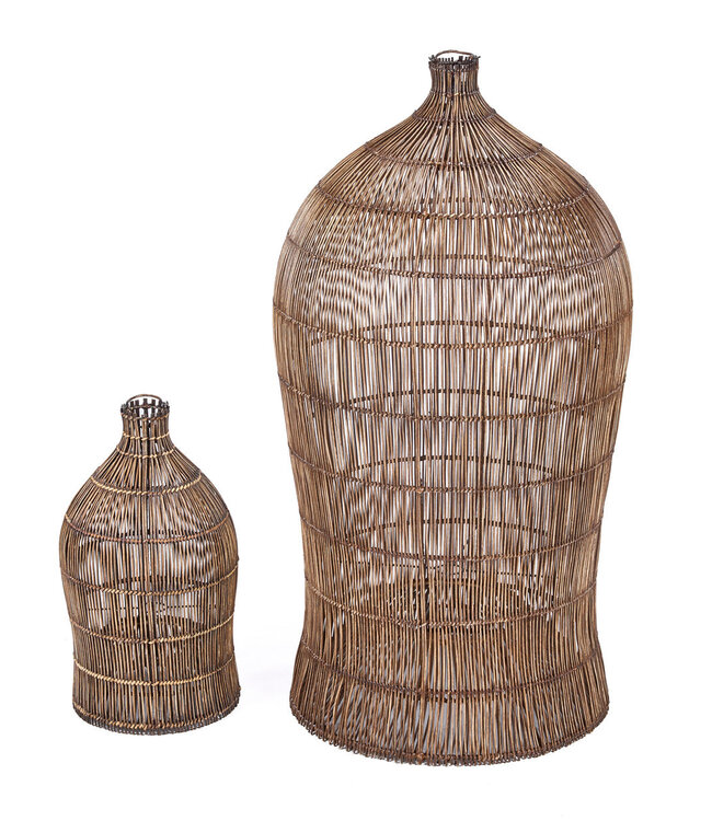 Bazar Bizar Antwerp De geweven bel-hanglamp - Donker walnoot - S