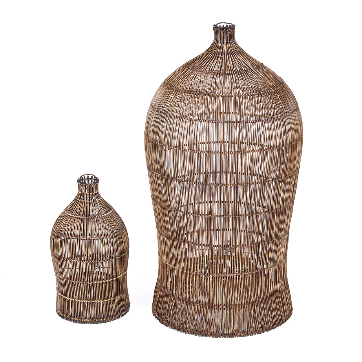 Bazar Bizar Antwerp De geweven bel-hanglamp - Donker walnoot - S