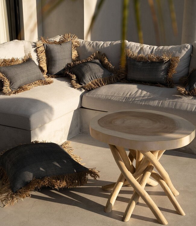 Bazar Bizar Antwerp De Cotton Bonita kussenhoes - natuurlijk zwart - 40x40