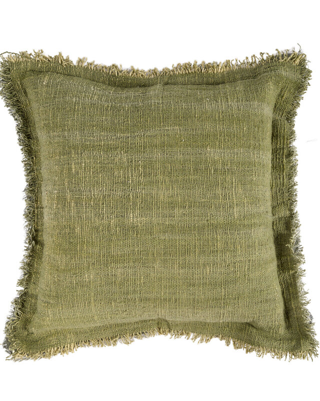 Bazar Bizar Antwerp De Jungle Franje kussenhoes - groen - 50x50 cm