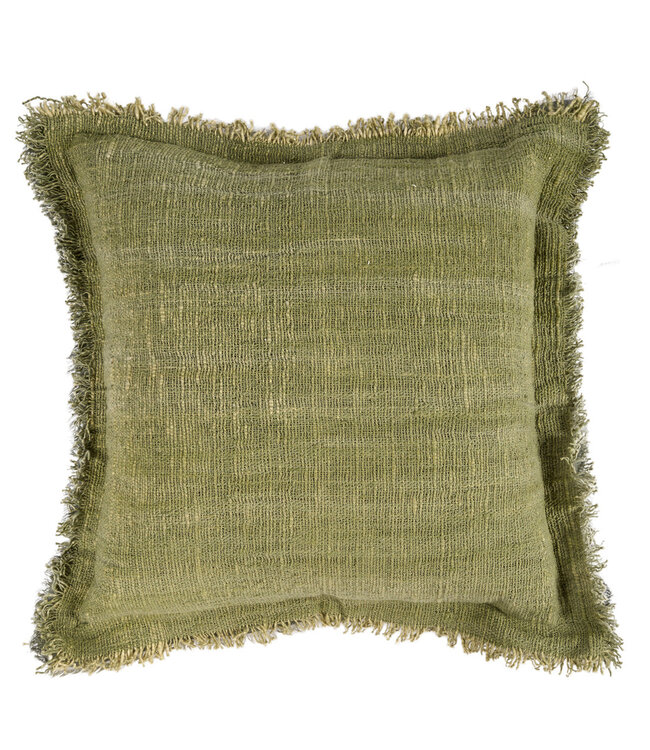 Bazar Bizar Antwerp De Jungle Franje kussenhoes - groen - 50x50 cm