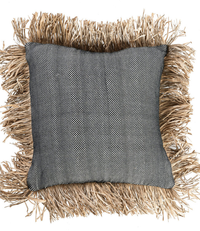 Bazar Bizar Antwerp De Cotton Bonita kussenhoes - natuurlijk zwart - 40x40