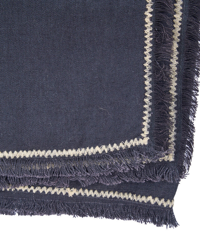 Bazar Bizar Antwerp Toscaanse tafelkleed - zwart/naturel - 150x250
