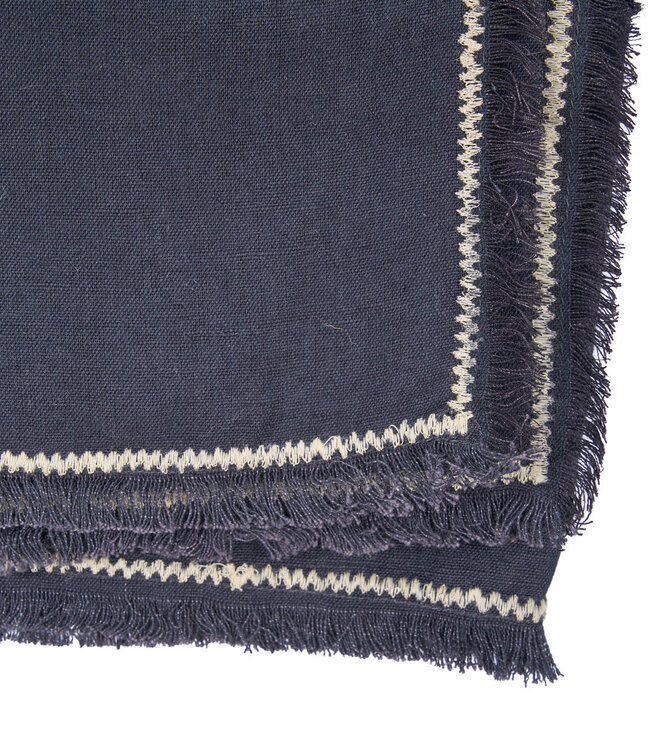 Bazar Bizar Antwerp Toscaanse tafelkleed - zwart/naturel - 150x250