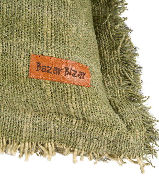 Bazar Bizar Antwerp De Jungle Franje kussenhoes - groen - 50x50 cm