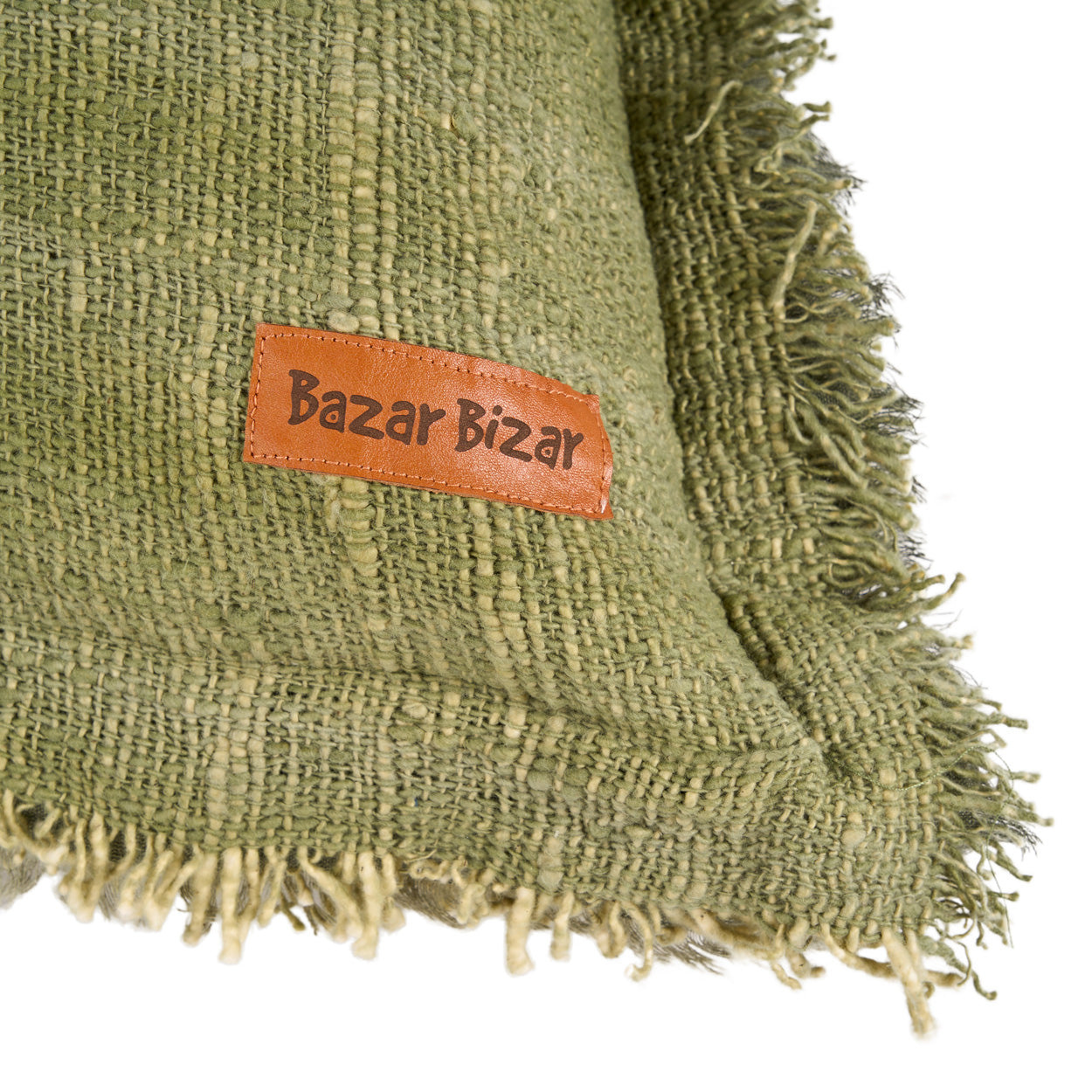 Bazar Bizar Antwerp De Jungle Franje kussenhoes - groen - 50x50 cm