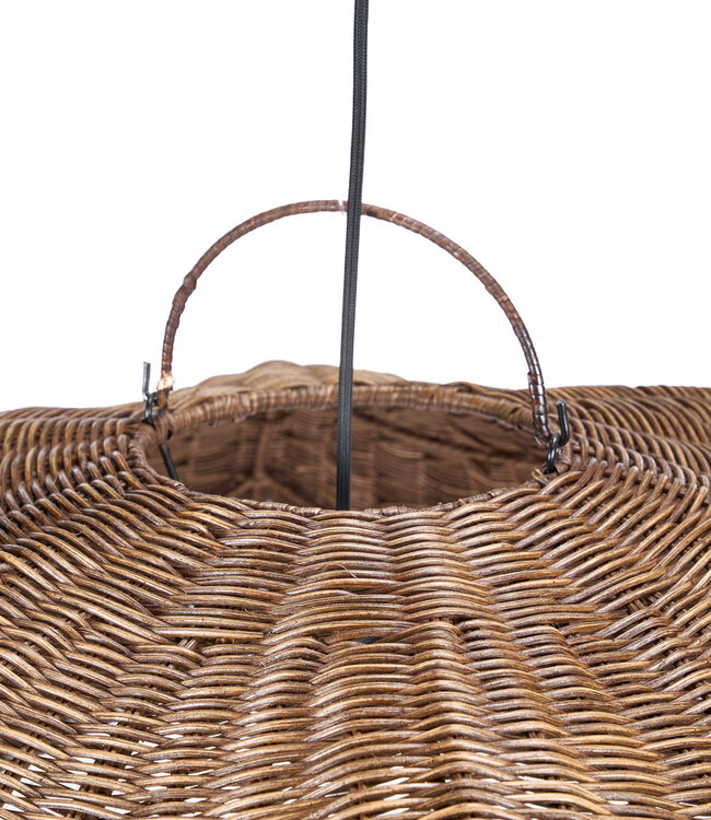 Bazar Bizar Antwerp De Wave-pendellamp - Donkere walnoot - L - 103x40