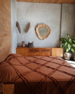 Bazar Bizar Antwerp De Berber bedsprei - terracotta - 300x240 cm