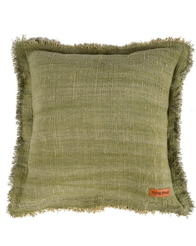 Bazar Bizar Antwerp De Jungle Franje kussenhoes - groen - 50x50 cm