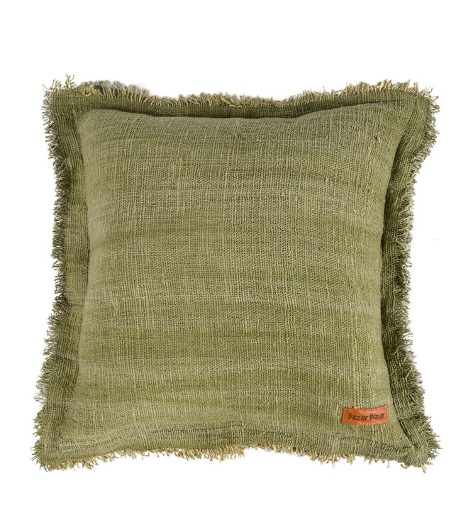 Bazar Bizar Antwerp De Jungle Franje kussenhoes - groen - 50x50 cm