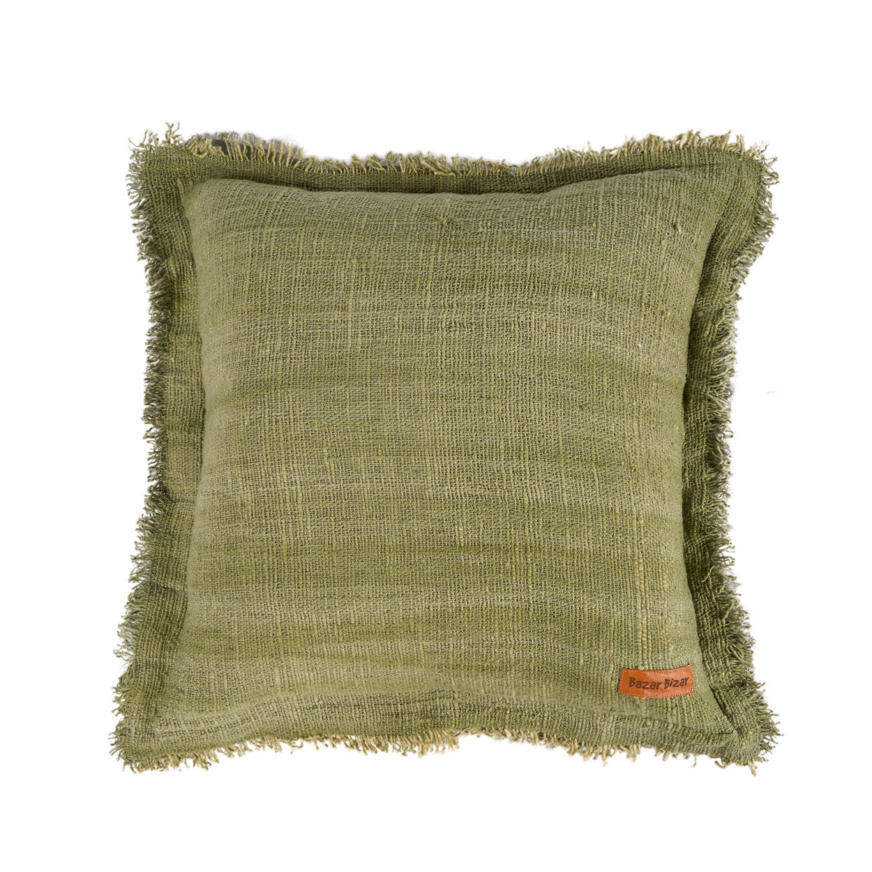 Bazar Bizar Antwerp De Jungle Franje kussenhoes - groen - 50x50 cm