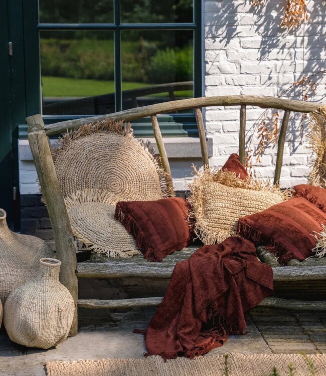 Bazar Bizar Antwerp The Oh My Gee Cushion Cover - Burgundy Velvet - 30x50