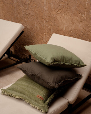 Bazar Bizar Antwerp De Jungle Franje kussenhoes - groen - 50x50 cm