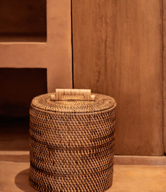 Bazar Bizar Antwerp De lage rotanmand - natuurlijk bruin